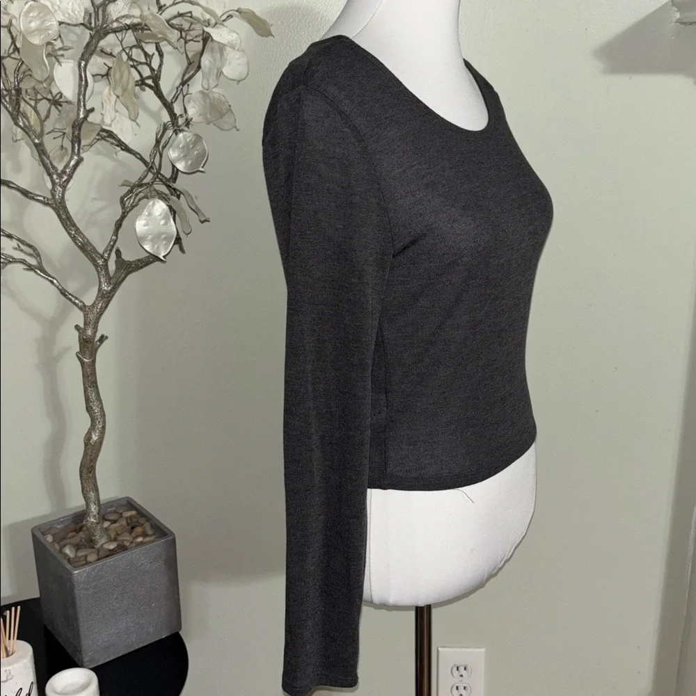 Living Doll Charcoal Long Sleeve Top